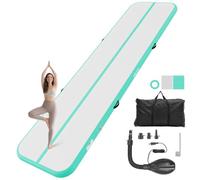 VEVOR Tapis de Gymnastique Gonflable Piste de Tumbling 400x100x10 cm Vert Menthe