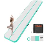 VEVOR Tapis de Gymnastique Gonflable 4x1 m avec Gonfleur Gym Vert Menthe, pour Cheerleading Yoga Acrobatie Maison, Épaisseur 10 cm, Piste de Tumbling Entraînement, Gonflage Facile, Avec Accessoires