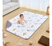 VEVOR Tapis de Jeu pour Bébé, 1,5x2 m, Tapis d'Éveil pour Enfants Antidérapant, Tapis de Sol Pliable, Tapis d'Activité Doux Lavable en Machine, pour Tout-petits, Nourrissons, Rampant au Sol, Maison