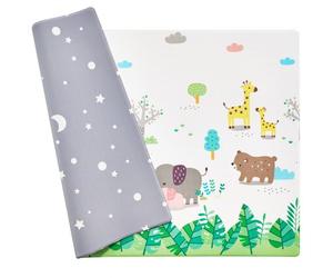 VEVOR Tapis de Jeu pour Bébé, 2,1x1,4 m, Tapis d'Éveil pour Enfants Antidérapant, Tapis de Sol Réversible Enroulable, Tapis d'Activité Imperméable pour Bébés, Tout-petits, Nourrissons, Rampant au Sol