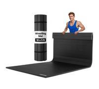 VEVOR Tapis de lutte 3 x 1,5 m, tapis d'entraînement enroulable en PVC imperméable, épaisseur de 3 cm, pour exercices d'arts martiaux à domicile, gymnastique, tatami, jiu-jitsu, MMA, judo, boxe, noir