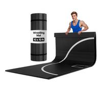 VEVOR Tapis de lutte 3 x 3 m, tapis d'entraînement enroulable en PVC imperméable, épaisseur de 3 cm, pour exercices d'arts martiaux à domicile, gymnastique, tatami, jiu-jitsu, MMA, judo, boxe, noir