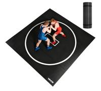 VEVOR Tapis de Lutte 3 x 3 m, Tapis d'entraînement Enroulable en PVC imperméable, épaisseur de 3 cm, pour Exercices d'arts Martiaux à Domicile, Gymnastique, Tatami, jiu-Jitsu, MMA, Judo, Boxe, Noir