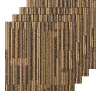 VEVOR Dalles de moquette réutilisables, 50x50 cm, tapis de sol carré avec rembourrage, 12PCS, dalle poils courts facile à installer protège les sols durs pour chambre à coucher, salon, marron mélangé