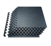VEVOR Tapis puzzle emboîtable 63,5×63,5 cm 1,4 cm d'épaisseur Noir et Bleu 6 pièces
