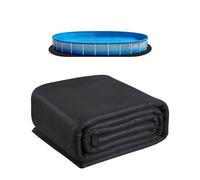 VEVOR Tapis de Sol Piscine, 370 x 735 cm, Tapis sous Piscines Hors Sol Ovale, Sous-couche en Géotextile Extra-épais, Installation Facile, Découpe Simple, Protection pour Éviter Perforations des Objets