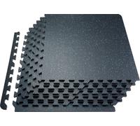 VEVOR Tapis Puzzle Emboîtable pour Salle de Sport 6PCs 14 mm d'Épaisseur, Dalles Caoutchoutées en Mousse EVA, Tapis de Gym 61x61 cm, Couverture 2,2 m², Tapis de Gymnastique, Maison, Noir et Bleu