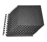 VEVOR Tapis de Sol Puzzle Fitness 12PCs de 61x61x1,4 cm, Dalles en Mousse EVA Haute Densité, Protection de Sol pour Salle de Sport Gym Maison et Bureau, Dalles Emboîtables Noires à Points Blancs