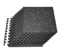 VEVOR Tapis de Sol Puzzle Fitness 12PCs de 61x61x1,4 cm, Dalles en Mousse EVA Haute Densité, Protection de Sol pour Salle de Sport Gym Maison et Bureau, Dalles Emboîtables Noires à Points Blancs