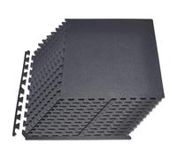VEVOR Tapis de Sol Puzzle Fitness 24PCs 61x61x1,4 cm, Dalles en Mousse EVA Haute Densité, Protection de Sol pour Gymnastique Yoga Salle de Sport Gym Maison et Bureau, Dalles Emboîtables Noires