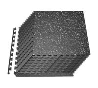 VEVOR Tapis de Sol Puzzle Fitness 24PCs de 61x61x1,4 cm, Dalles en Mousse EVA Haute Densité, Protection de Sol pour Salle de Sport Gym Maison et Bureau, Dalles Emboîtables Noires à Points Blancs