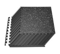 VEVOR Tapis de Sol Puzzle Fitness 24PCs de 61x61x1,4 cm, Dalles en Mousse EVA Haute Densité, Protection de Sol pour Salle de Sport Gym Maison et Bureau, Dalles Emboîtables Noires à Points Blancs