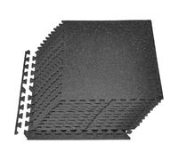 VEVOR Tapis de Sol Puzzle Fitness 24PCs de 61x61x1 cm, Dalles en Mousse EVA Haute Densité, Protection de Sol pour Salle de Sport Gym Maison et Bureau, Dalles Emboîtables Noires à Points Gris