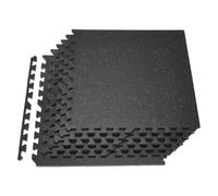 VEVOR Tapis de Sol Puzzle Fitness 6PCs 61x61x1,4 cm, Dalles en Mousse EVA Haute Densité, Protection de Sol pour Salle de Sport Gym Maison et Bureau, Dalles Emboîtables Noires avec Points Gris