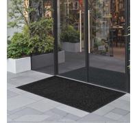 VEVOR Tapis d'Entrée, 152,4x91,4 cm, Paillasson Extérieur Intérieur Élégant Rayé, avec Envers Antidérapant PVC, Résistant Lavable, Attrape Poussière, Tapis de Porte pour Couloir, Balcon, Garage, Gris