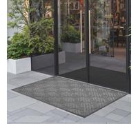 VEVOR Tapis d'Entrée, 156x91,4 cm, Paillasson Extérieur Intérieur Moderne Élégant, avec Envers Antidérapant TPE, Résistant Lavable, Attrape Poussière, Tapis de Porte pour Couloir, Balcon, Garage, Gris