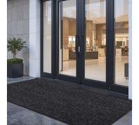 VEVOR Tapis d'entrée 305 x 91,4 cm Élégant rayé Antidérapant PVC Lavable Attrape-poussière Gris