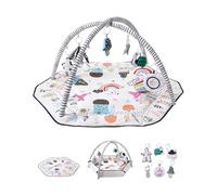 VEVOR Tapis d'Éveil Bébé, 1060 x 1060 mm, Tapis de Jeu d'Activité avec Jouets Sensoriels Détachables, Côtés Pliables, Tissu Doux, Bon Développement Sensoriel et Moteur, pour Nouveau-nés 0-18 Mois