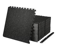 VEVOR Tapis en Caoutchouc à Emboîtement 25 Pcs Protections Sol en Mousse 14 mm d'Épaisseur Tapis de Sol Emboîtables 9,3 m² Noir Gris Réduction du Son et du Bruit pour Protéger Vos Surfaces des Rayures