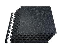 VEVOR Tapis de sol puzzle emboîtable 6 pcs 14 mm mousse EVA 61x61 cm Noir/Blanc 2,2 m²