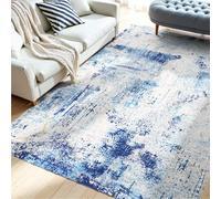VEVOR Grand Tapis Salon Chambre Lavable Antidérapant Moderne 1,5 x 2,1 m Bleu