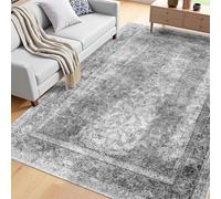 VEVOR Grand Tapis Salon Chambre Lavable Antidérapant Style Bohème 1,8x2,7 m Gris