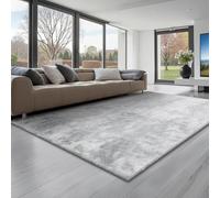 VEVOR Tapis Salon Chambre Poil Long 1,83 x 2,74 m Tapis Moderne Décoration Intérieur Rectangulaire Antidérapant Peluche Moelleux Doux Épais Envers Non Tissé pour Salon, Chambre à Coucher, Gris Clair
