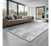 VEVOR Tapis Salon Chambre Poil Long 1,83 x 2,74 m Tapis Moderne Décoration Intérieur Rectangulaire Antidérapant Peluche Moelleux Doux Épais Envers Non Tissé pour Salon, Chambre à Coucher, Gris Clair