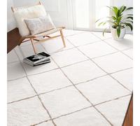 VEVOR Tapis Salon Chambre Poil Long 2,44 x 3,05 m Tapis Moderne de Décoration Intérieur Rectangulaire en Peluche Moelleux Épais Résistant Envers Antidérapant pour Salon, Chambre, Véranda, Beige