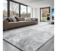 VEVOR Tapis Salon Chambre Poil Long 2,74 x 3,66 m Tapis Moderne de Décoration Intérieur Rectangulaire Antidérapant Peluche Moelleux et Doux Envers Non Tissé pour Salon, Chambre à Coucher, Gris Clair