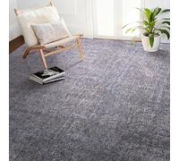VEVOR Tapis Salon Chambre Poil Long 2,74 x 3,66 m Tapis Moderne de Décoration Intérieur Rectangulaire en Peluche Moelleux Épais Résistant Envers Antidérapant pour Salon, Chambre, Véranda, Bleu-Gris