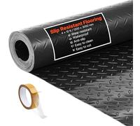 VEVOR Tapis Sol Garage 1,2 x 3,05 m Rouleau Revêtement de Sol Garage en PVC Antidérapant Épaisseur à Motif 2,2 mm avec Ruban Adhésif Double Face pour Garages Ateliers Entrepôts Salles de Sport, Noir