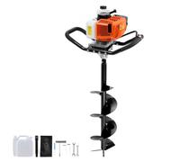 VEVOR Tarière à Essence Thermique 63 CC 2400 W Foret 200 mm 1 Tige d'Extension