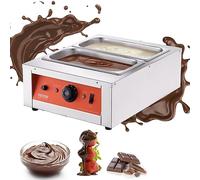 VEVOR Tempéreuse à Chocolat Commerciale 1500 W Bain-Marie Électrique pour Chocolat 2 Cuves de 3,3 L Fondoir à Chocolat Température Réglable 30-85 ℃ en Inox Alimentaire pour Chauffer Beurre Crème Lait