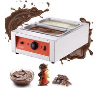VEVOR Tempéreuse à Chocolat Commerciale 1500 W Bain-Marie Électrique pour Chocolat 2 Cuves de 3,3 L Fondoir à Chocolat Température Réglable 30-85 ℃ en Inox Alimentaire pour Chauffer Beurre Crème Lait