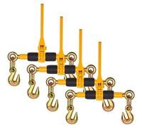 VEVOR Tendeur à Cliquet pour Chaîne d'Arrimage 6,3-8 mm, Charge de Travail Sécurisée 1180 kg, Lot de 4, avec 2 Crochets de Préhension, Attaches pour Chaîne de Transport, Remorque, Camion à Plateau