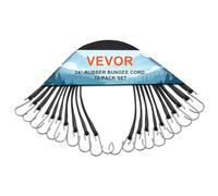 VEVOR Tendeur Élastique, Lot de 10, Sangles Élastiques Plates Robustes 20x600 mm avec Crochets S en Acier, Bonne Résistance, pour Maison, Auvent, Cargaison, Camping, Bâches, Camions, Tentes, Noir