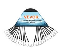 VEVOR Lot de 50 Tendeurs Plats 19,8x800 mm Sangles Élastiques avec Crochet en S