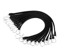 VEVOR Tendeur Élastique, Lot de 50, Sangles Élastiques Plates Robustes 20x530 mm avec Crochets S en Acier, Bonne Résistance, pour Maison, Auvent, Cargaison, Camping, Bâches, Camions, Tentes, Noir