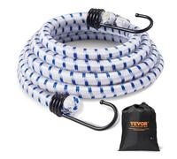 VEVOR Tendeur Élastique, Lot de 6, Cordes Élastiques Robustes, Diamètre 12 mm, Longueur 1,8 m, avec Crochets J Acier, Corde de Fixation Extensible pour Camping, Bâches, Moto, Camion, Tente, Blanc Bleu