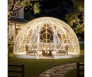 VEVOR Tente à Bulle Dôme, 3,6x2,2 m, Tente Igloo à Bulle Transparente Résistante, 4 à 7 Personnes, avec Fenêtres pour Extérieur, Camping, Terrasse, Arrière-Cour, Jardin, Fêtes, Anniversaires, Mariage
