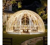 VEVOR Tente à Bulles Dôme, 3,6 x 2,2 m, Tente Igloo de Jardin Transparente Résistante, 4 à 7 Personnes, avec Fenêtres, pour Extérieur, Camping, Terrasse, Arrière-cour, Fêtes, Anniversaires, Mariage