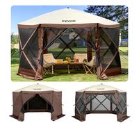 VEVOR Tente d'abri de camping pop-up, pare-soleil à 6 côtés avec fenêtres en maille, sac de transport portable, piquets de sol, grandes tentes d'ombrage pour camping en plein air, pelouse et jardin