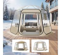 VEVOR Tente Bulle Pop-up, 3,36 x 3,05 m, Tente Igloo Dôme de Jardin pour 8-10 Personnes, Abri de Camping d'Extérieur Transparent avec Fenêtres, Imperméable et Résistante aux UV, Vue Panoramique à 540°
