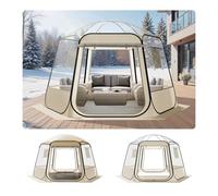 VEVOR Tente Bulle Pop-up, 3,36 x 3,05 m, Tente Igloo Dôme de Jardin pour 8-10 Personnes, Abri de Camping d'Extérieur Transparent avec Fenêtres, Imperméable et Résistante aux UV, Vue Panoramique à 540°