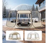 VEVOR Tente Bulle Pop-up, 4,58 x 4,32 m, Tente Igloo Dôme de Jardin pour 12-15 Personnes, Abri de Camping d'Extérieur Transparent avec Fenêtres, Imperméable et Résistante aux UV, Vue Panoramique 540°