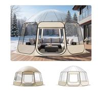 VEVOR Tente Bulle Pop-up, 4,58 x 4,32 m, Tente Igloo Dôme de Jardin pour 12-15 Personnes, Abri de Camping d'Extérieur Transparent avec Fenêtres, Imperméable et Résistante aux UV, Vue Panoramique 540°