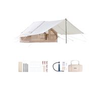 VEVOR Tente de Camping Gonflable, 3x2x2 m, Tente de Glamping pour 3 à 5 Personnes Oxford 300D Facile à Installer, avec Pompe à Main, Auvent, Portes, Fenêtres Maille, Sac de Rangement, Transport Simple