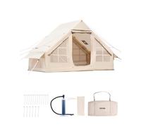 VEVOR Tente de Camping Gonflable, 3x2x2 m, Tente de Glamping pour 3 à 5 Personnes Oxford 300D Facile à Installer, avec Pompe à Main, Portes, Fenêtres en Maille, Sac de Rangement, Transport Simple