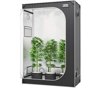 VEVOR Tente de Culture 122x61x183 cm Chambre de Culture Hydroponique Mylar 2000D Hautement Réfléchissante avec Fenêtre d'Observation, Sac à Outils, Plateau de Sol pour Culture de Plantes d'Intérieur